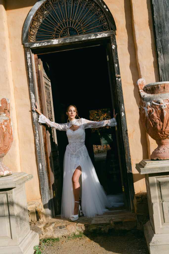 Emma Hawkins Aston Bridal Ayani Gown and Bolero 